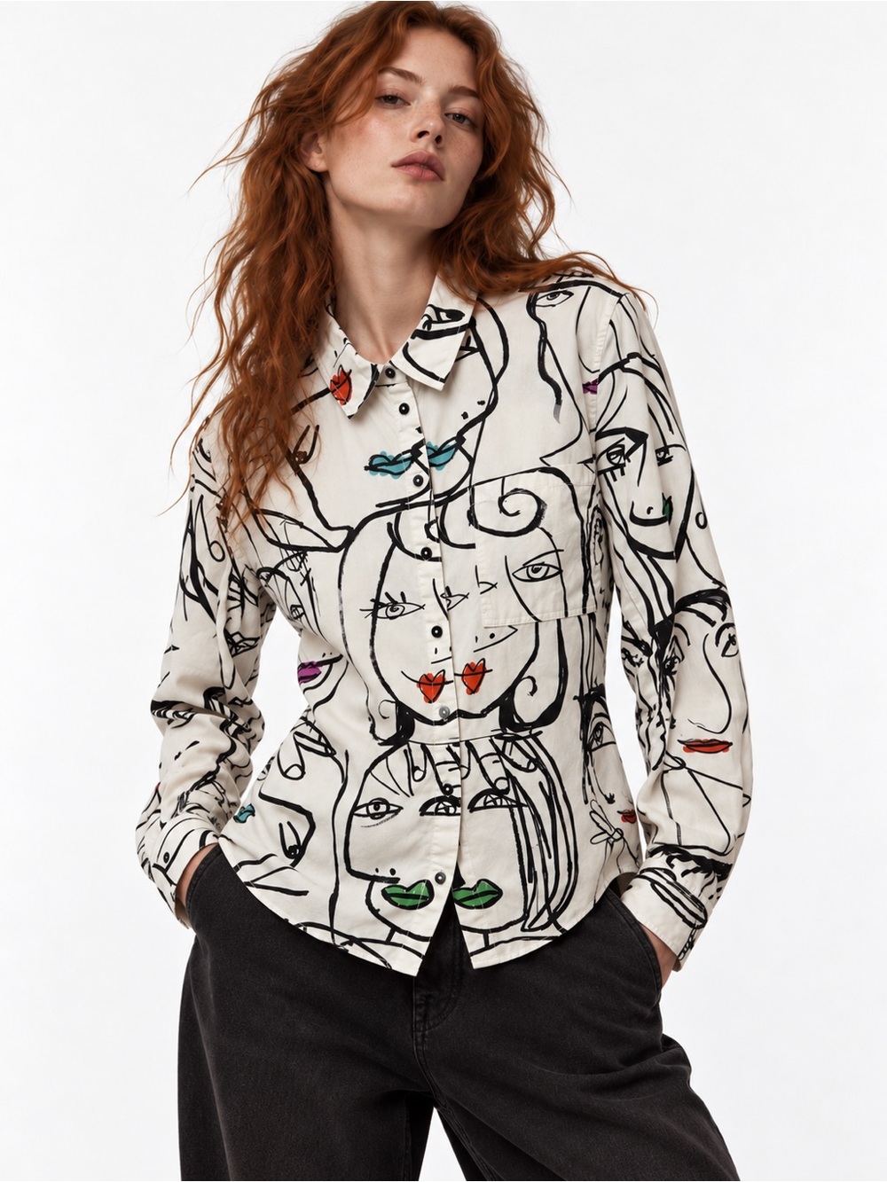 Desigual Traced Faces Shirt